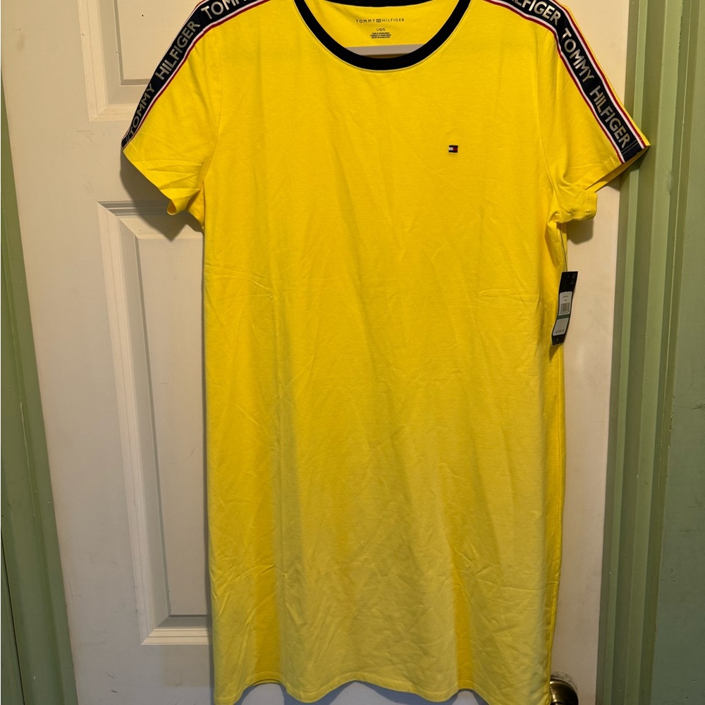 Tommy Hilfiger Yellow Raglan Mini Dress